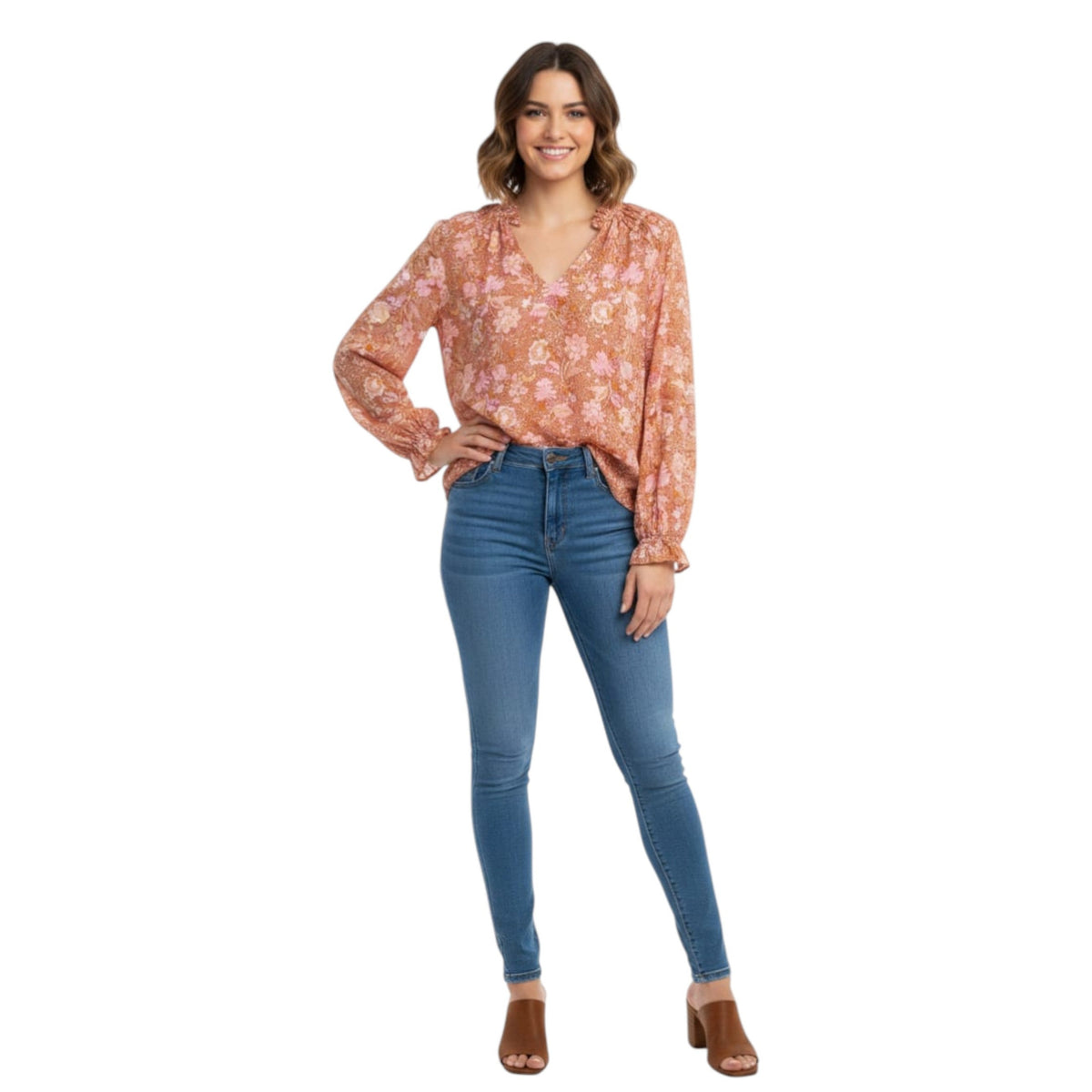 Women 's Floral Printed Top,Multi