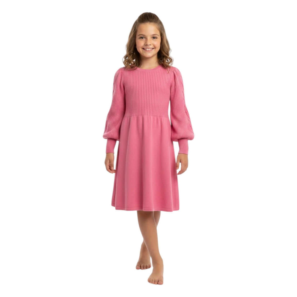 Kids Girl's Ribbed Dress,Pink