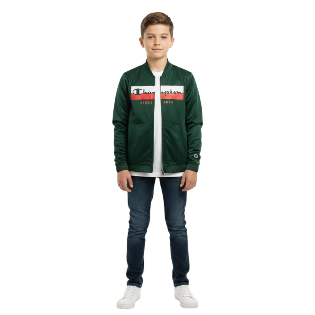 Kids Boy's Brand Logo Printed Sweaters,Green