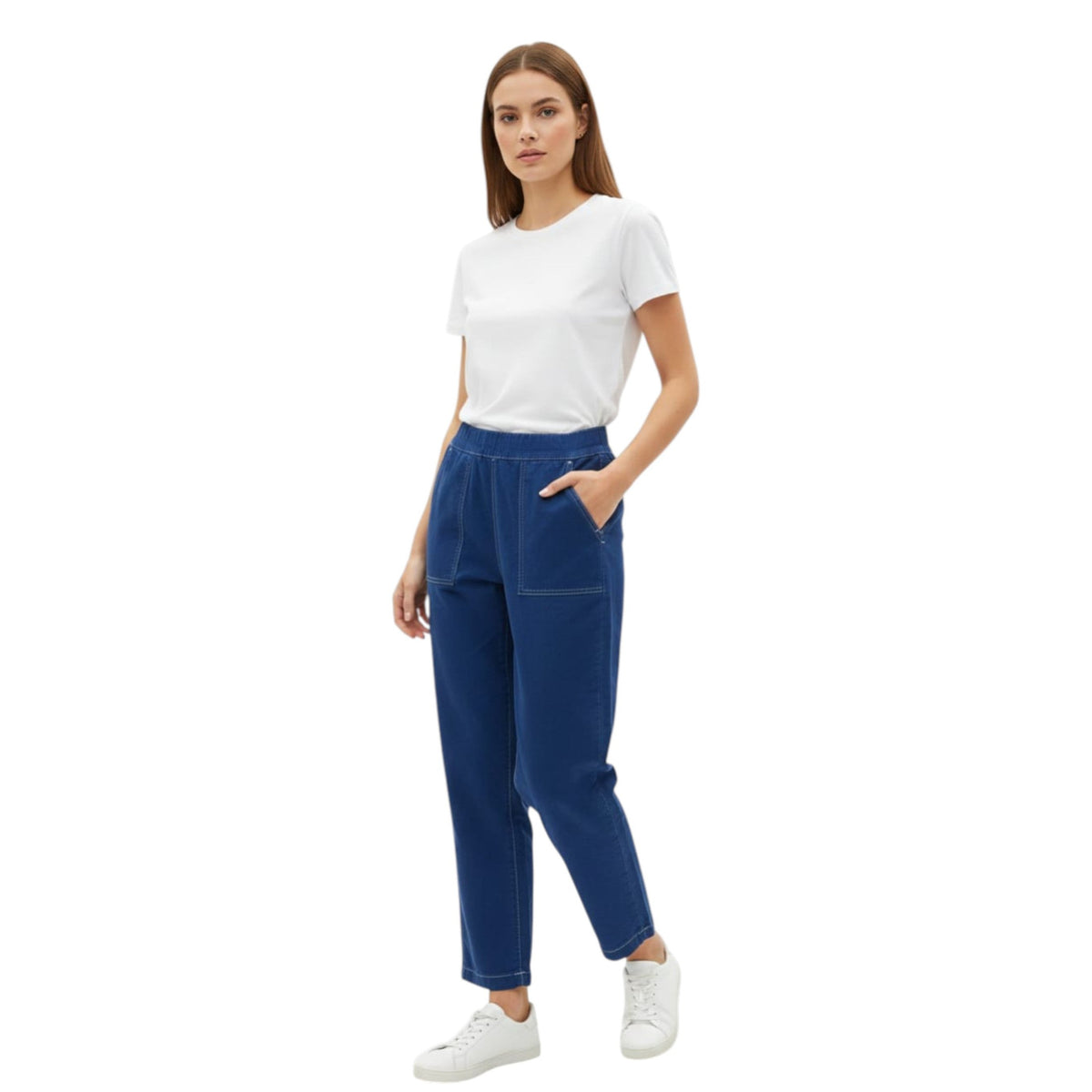 Women's Pain Solid Jeans,Blue