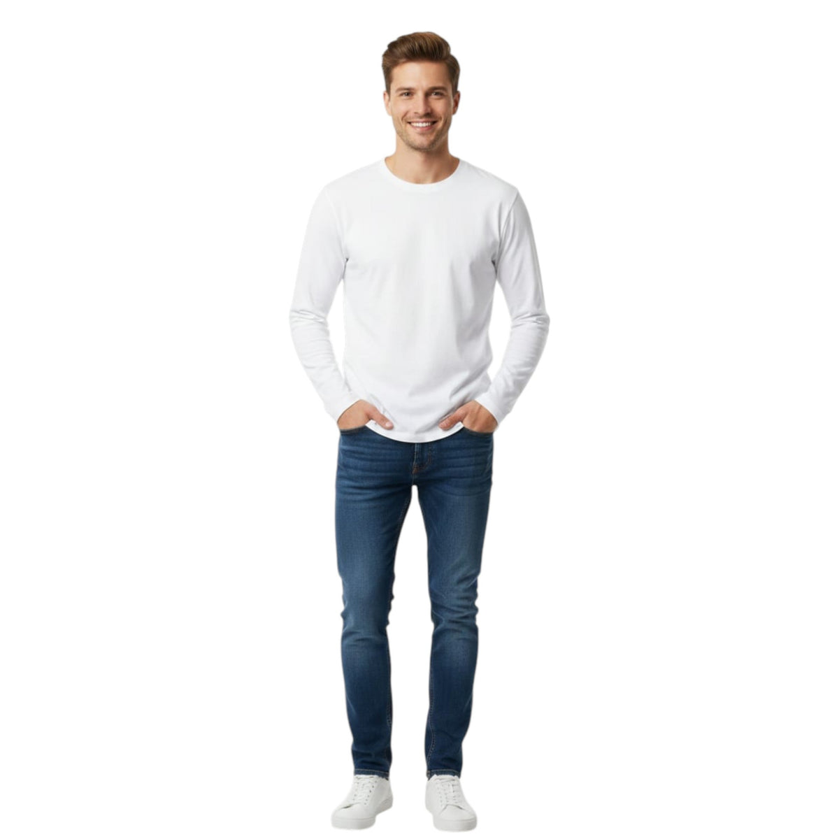 Men's Brand Logo Printed Back Top,White