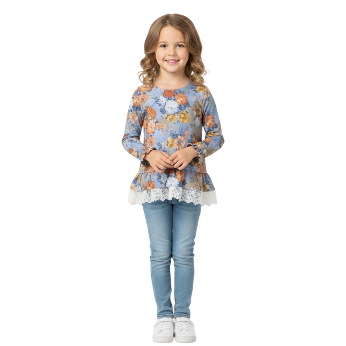 Kids Girl's Floral Printed Top,Multi