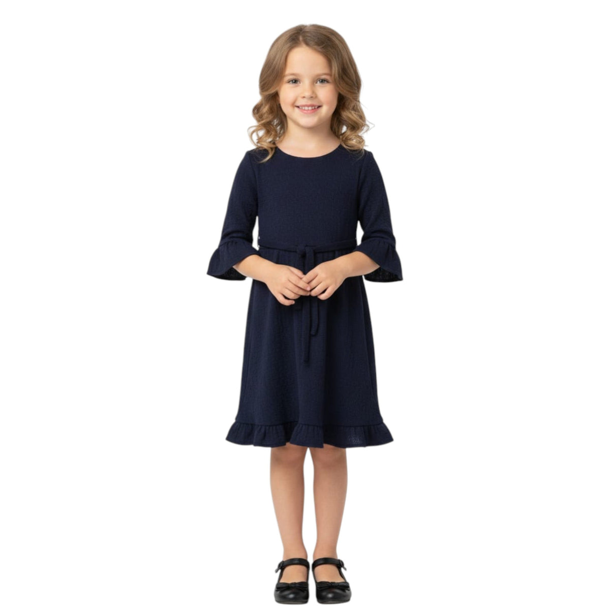 Kids Girl's Knitted Dress,Navy