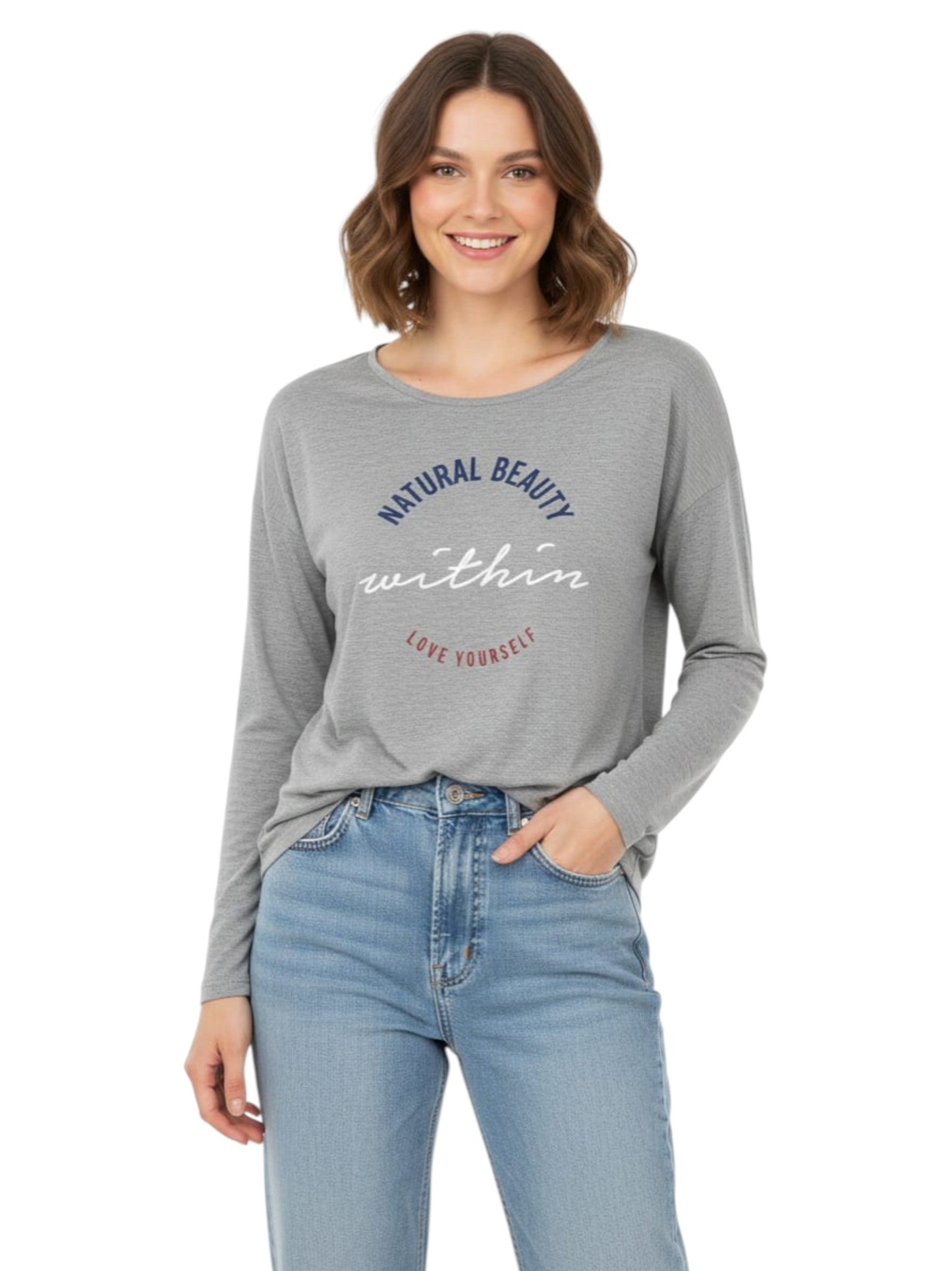 Women's Printed top,Grey