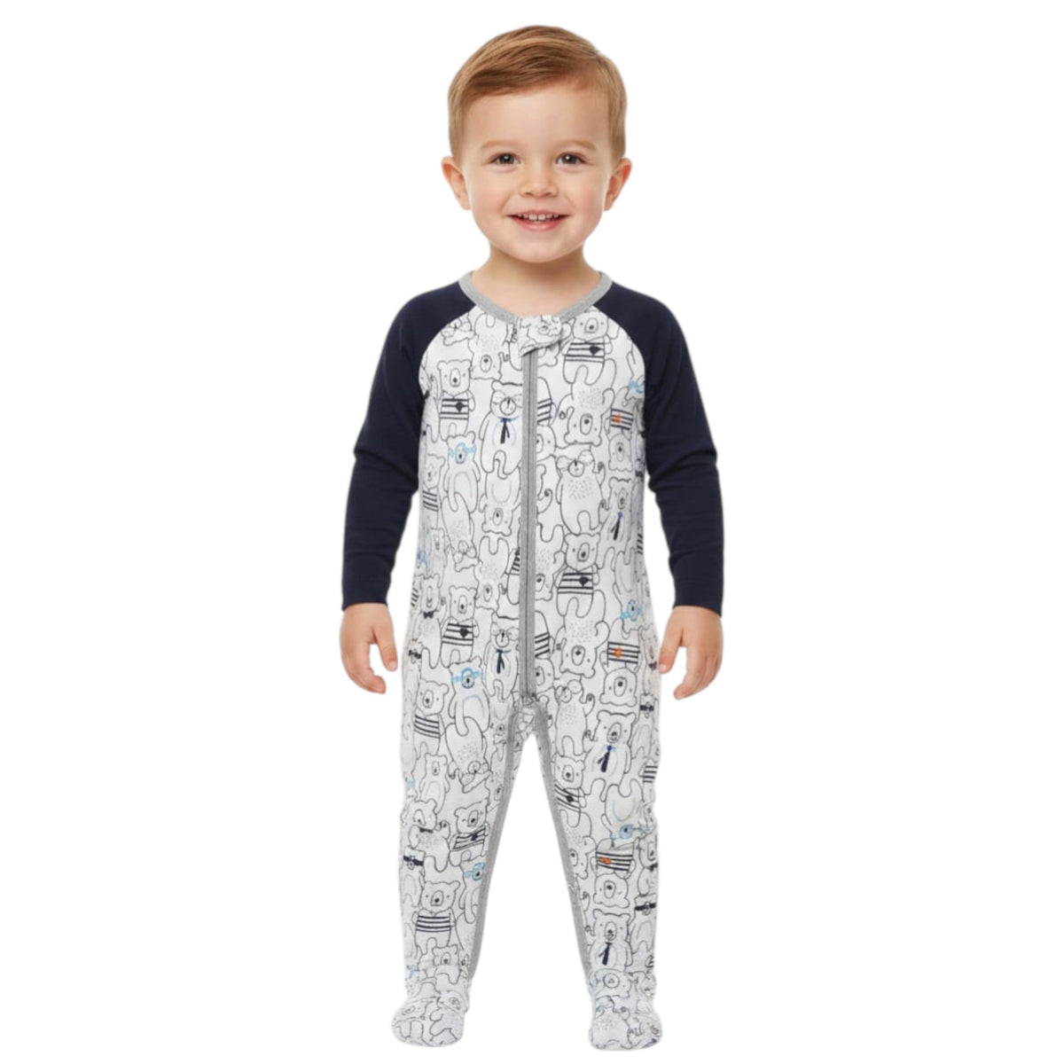 Kids Boy's Printed Jumpsuit,Light Grey/Navy