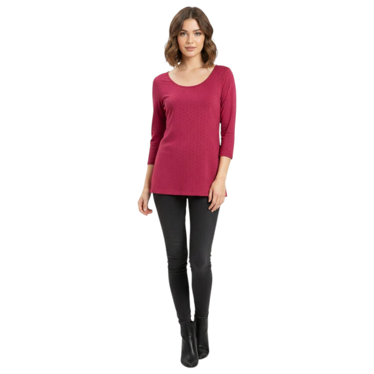 Women's Printed Top,Cherry Red