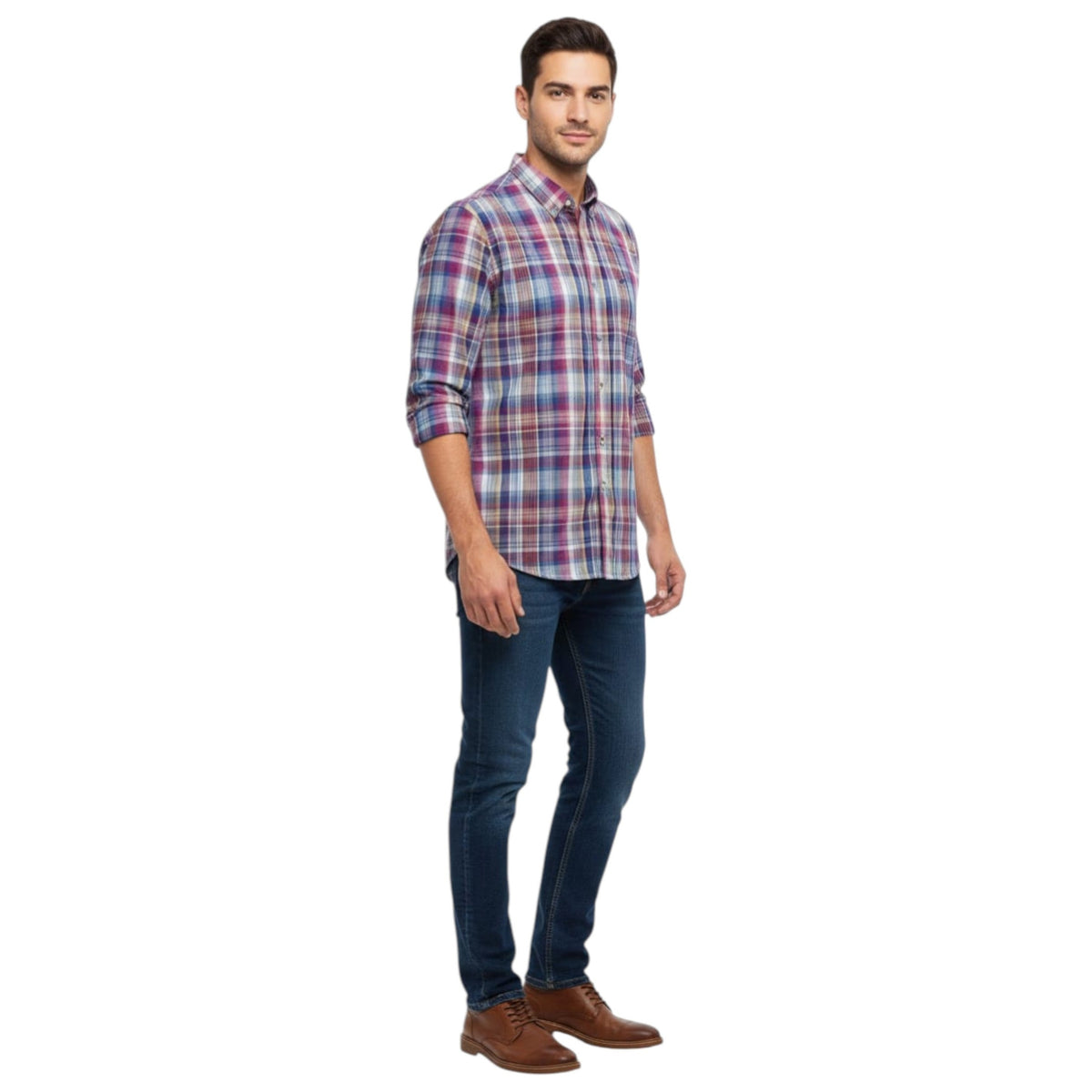 Men's Plaid Dress Shirt,Multi