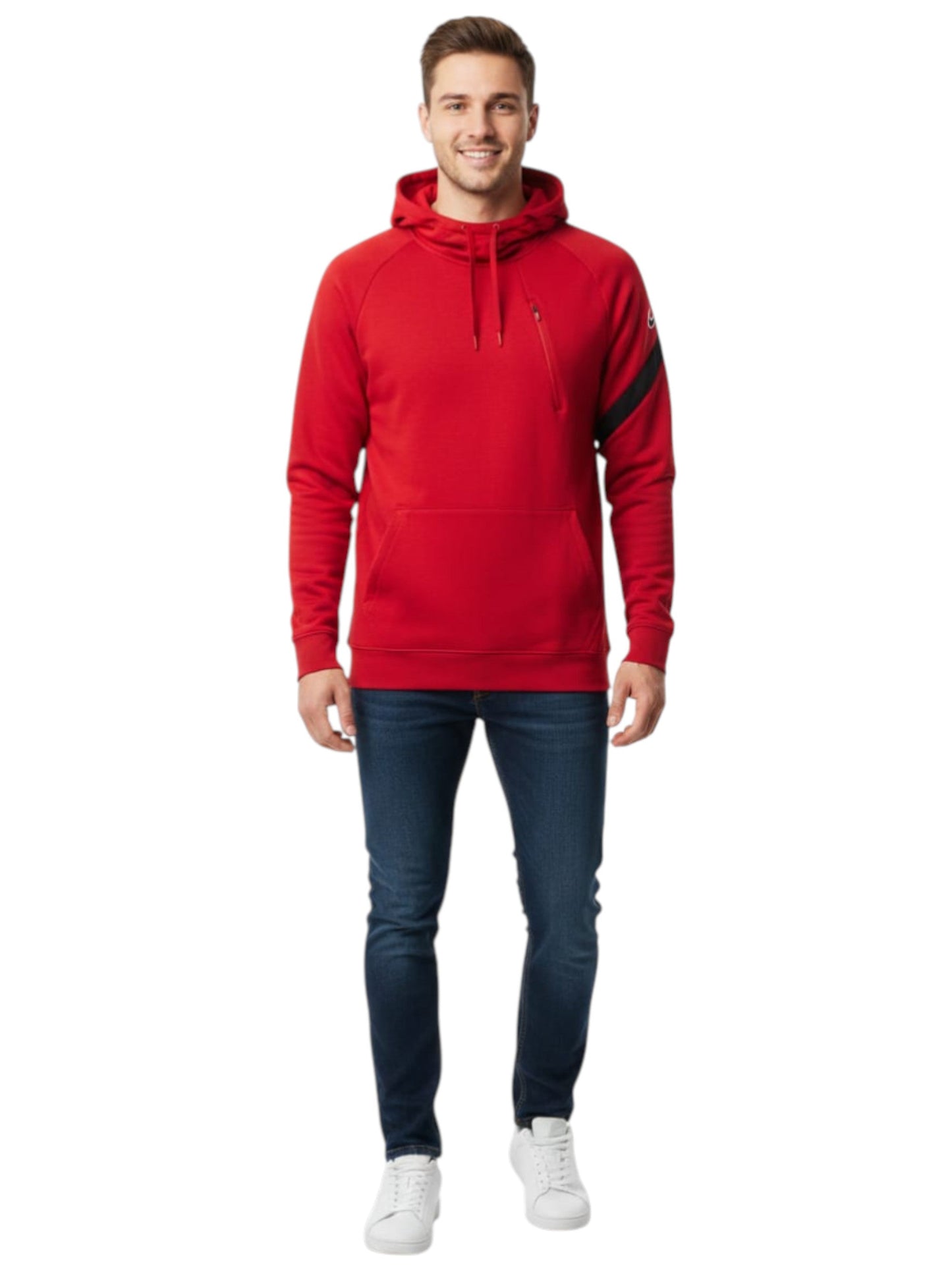 Men's Plain Solid Hoodie,Red