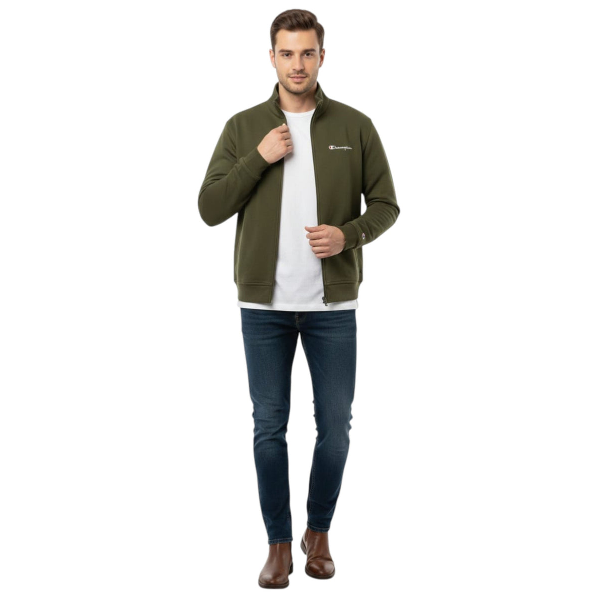 Men's Plain Solid Sweaters,Olive