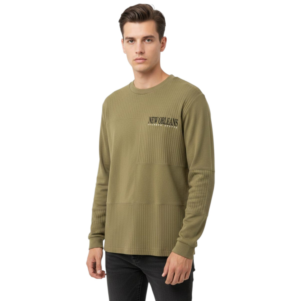 Men's Printed Top,Olive