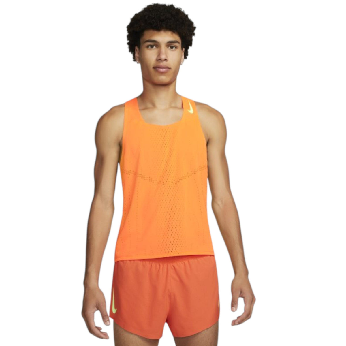 Men's Plain Solid Sport Top,Orange