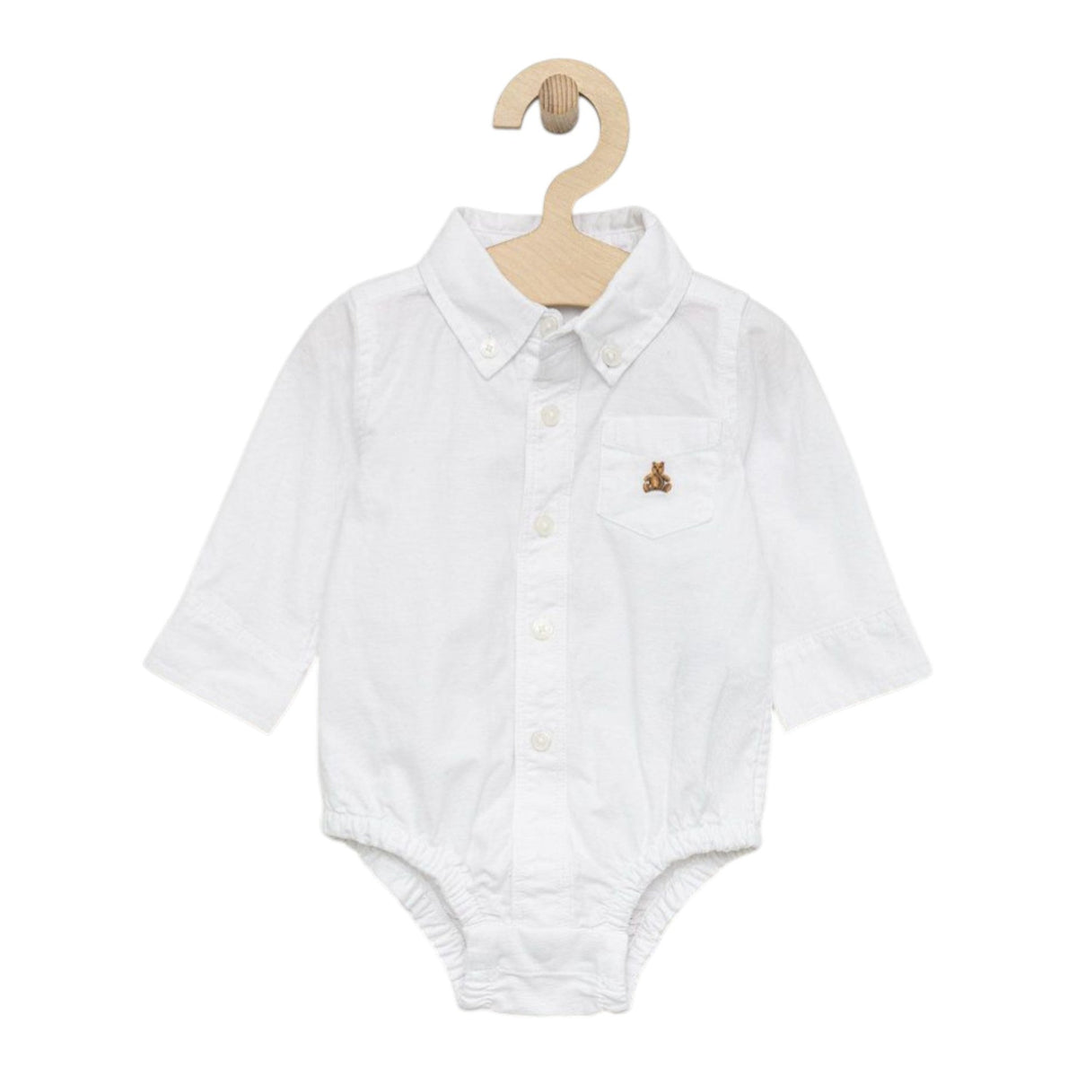 Kids Boy's Plain Solid Chemise Bodysuit,White