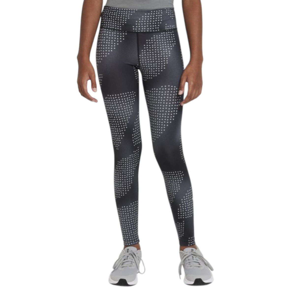 Kids Girl's Printed Legging,Dark Grey/White