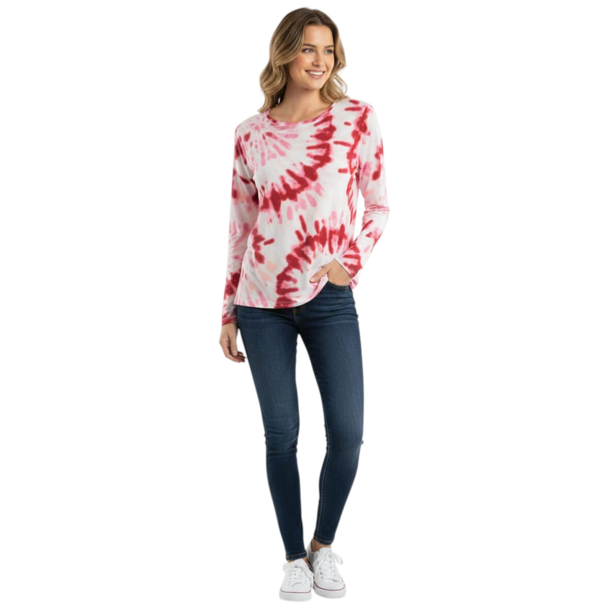 Women's Colorblocked Top,Pink/Red