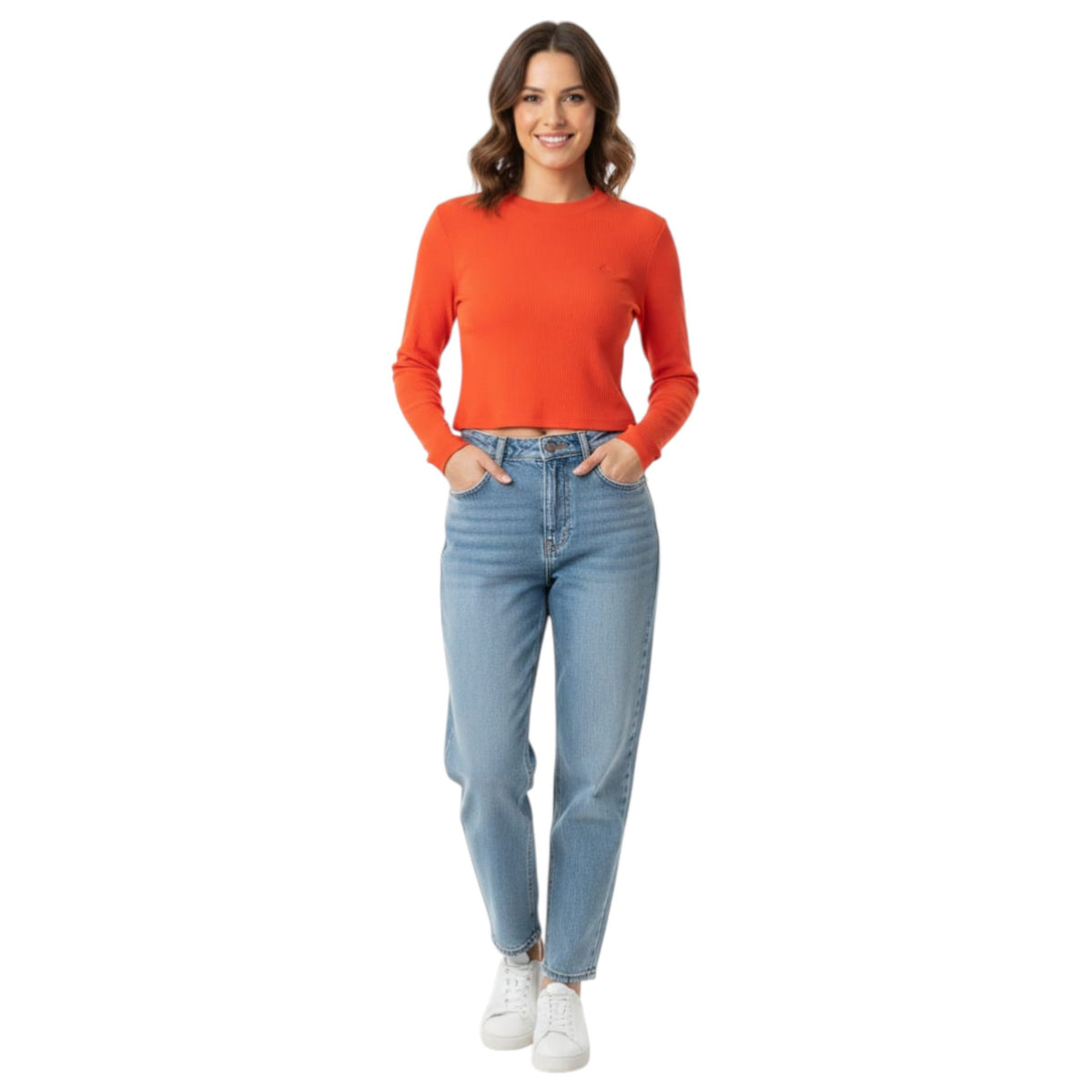 Women's Ribbed Top,Red