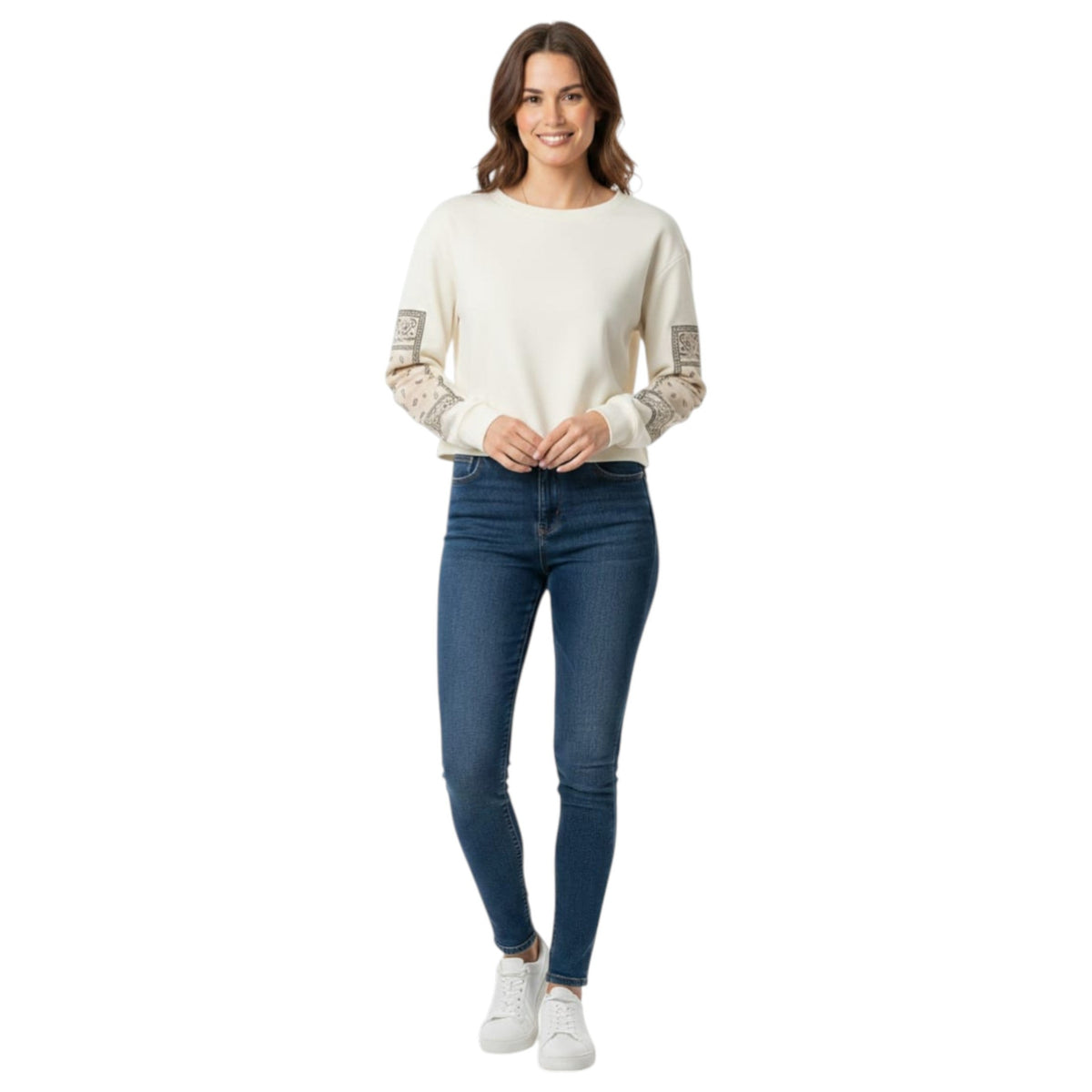 Women's Printed Top,Beige