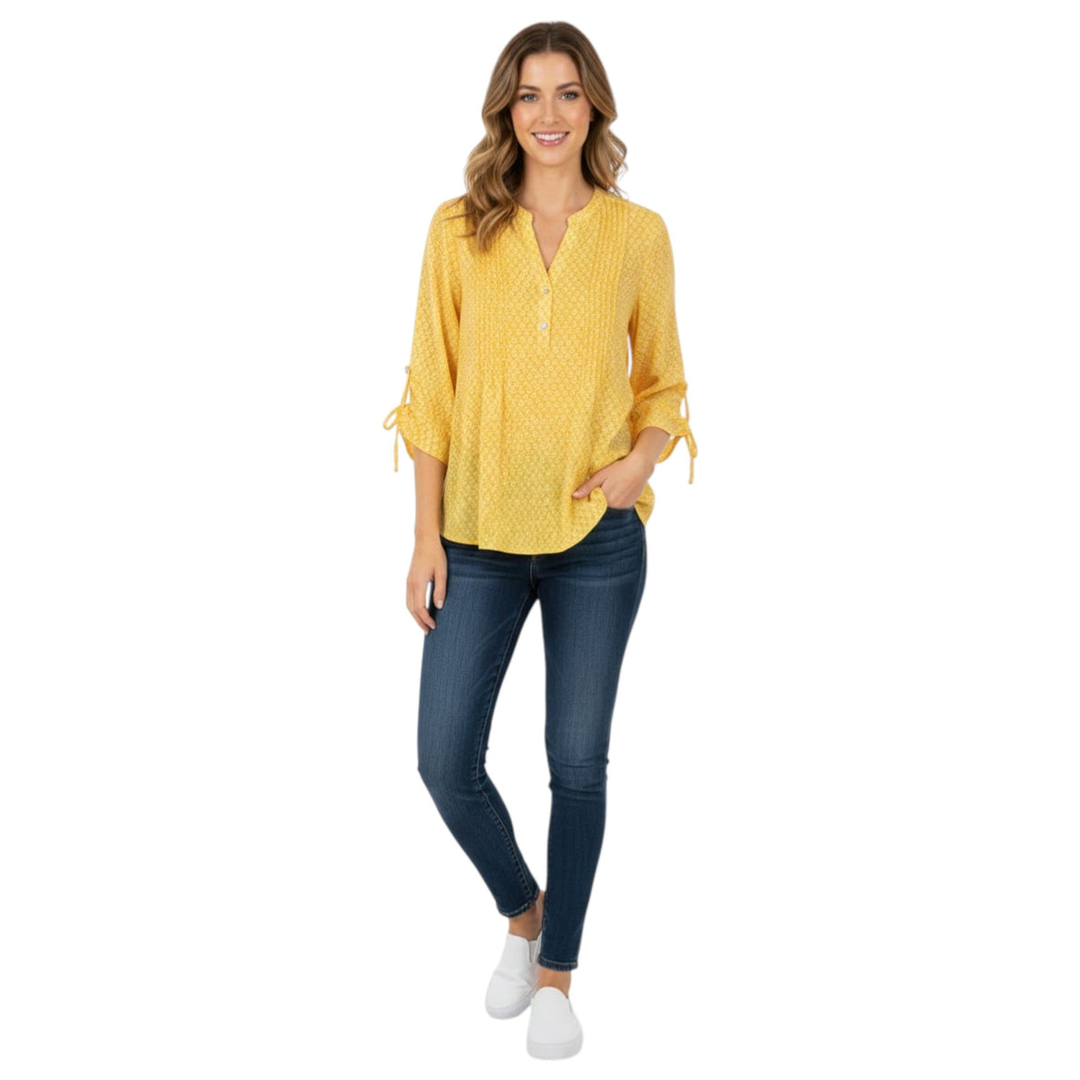 Women's Printed Top,Yellow