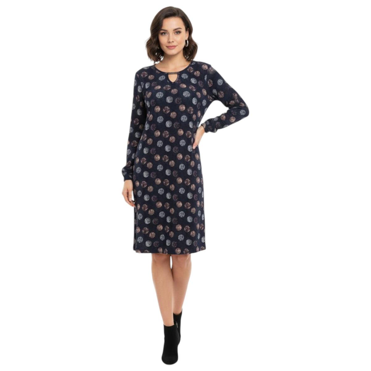 Women's Printed Dress,Navy