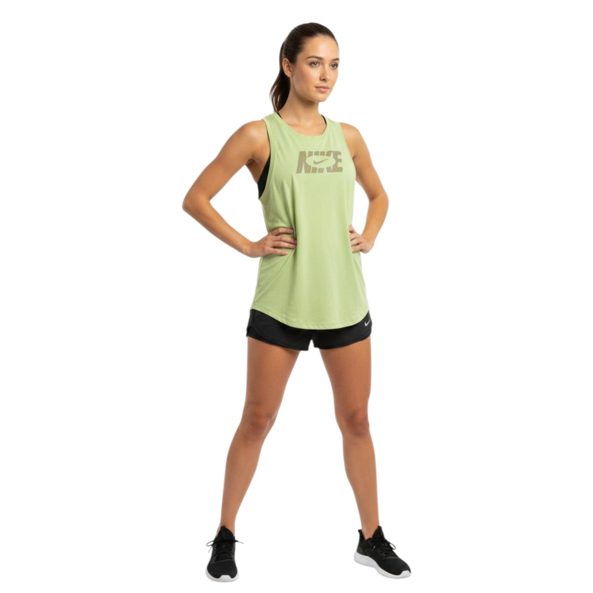 Women's Brand Logo Printed Sport Top,Olive