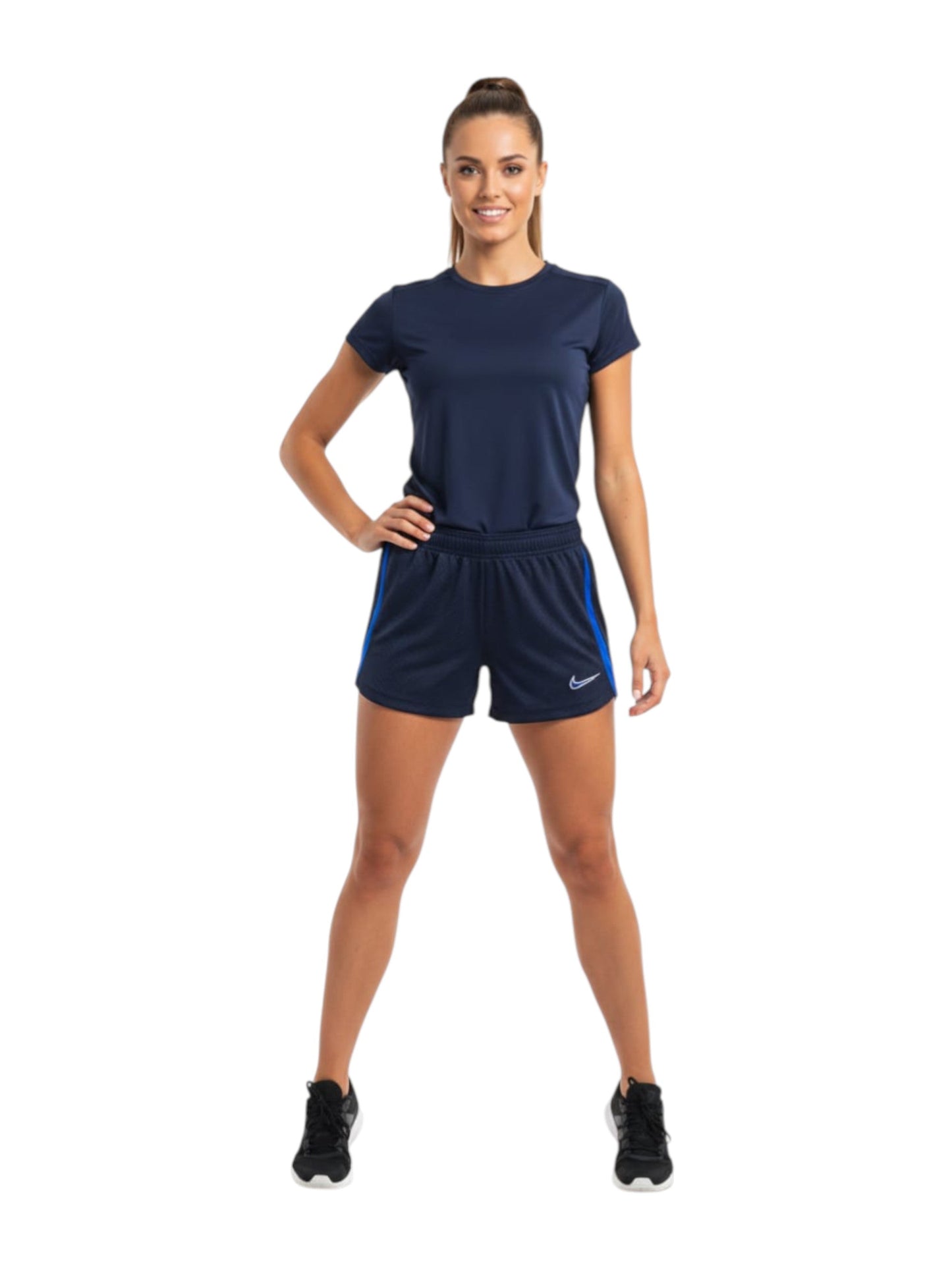 Women's Striped Sport Short,Navy/Blue