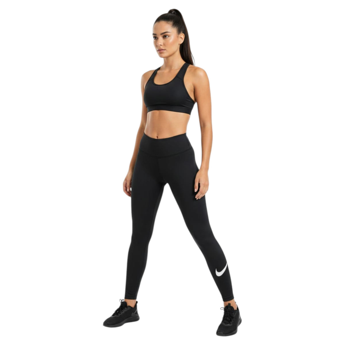 Women's Plain Solid Legging,Black