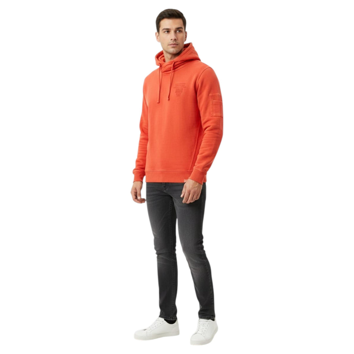 Men's Plain Solid Hoodie,Red