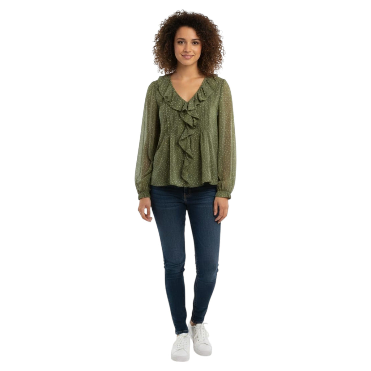 Women's Printed Top,Olive