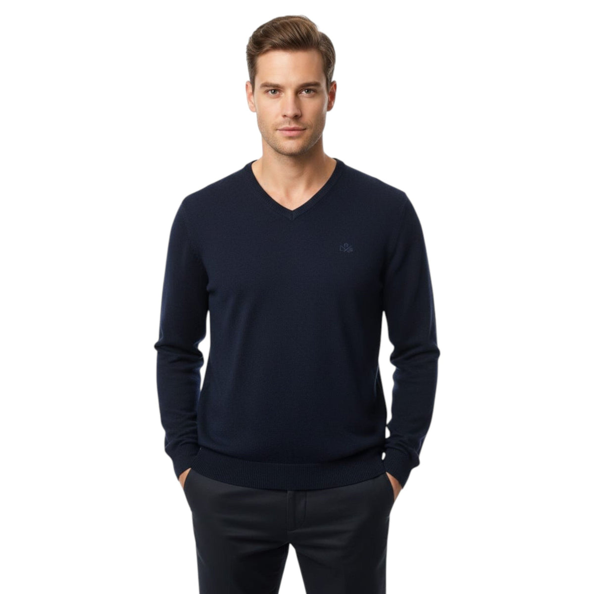 Men's Plain Solid Top,Navy