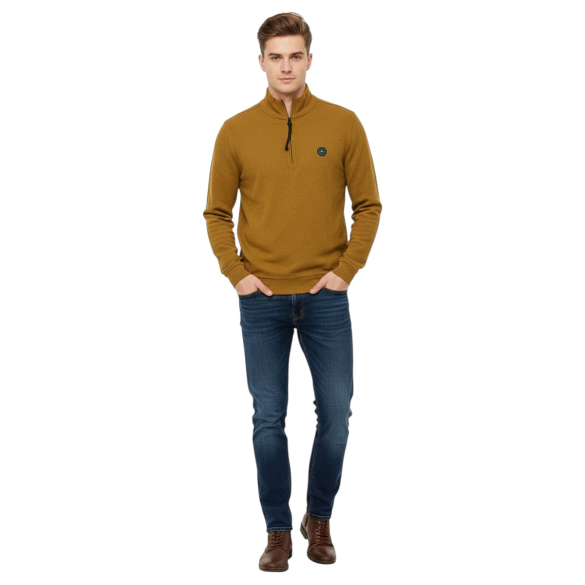 Men's Plain Solid Sweaters,Light Brown