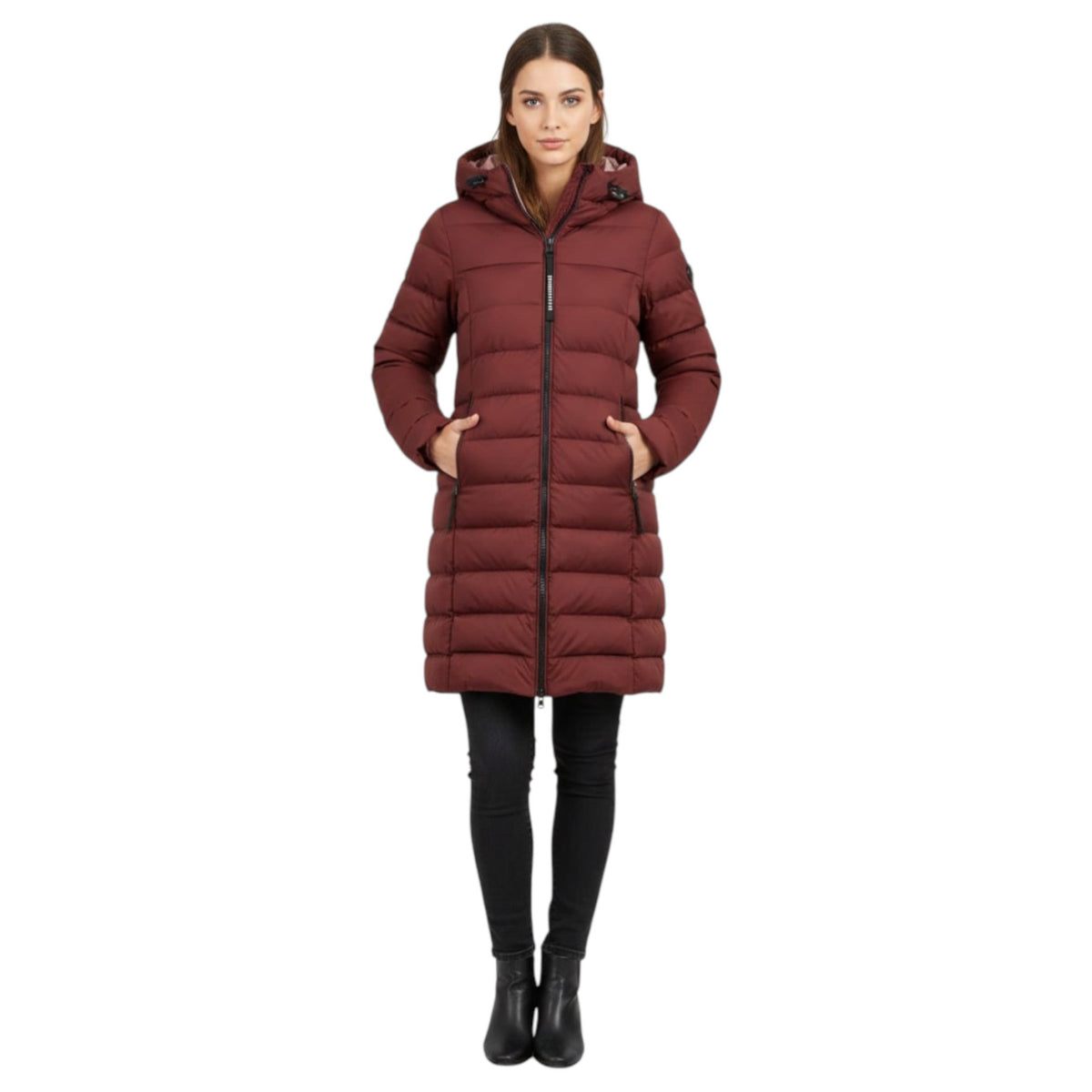 Women's Quilted Jacket,Burgundy