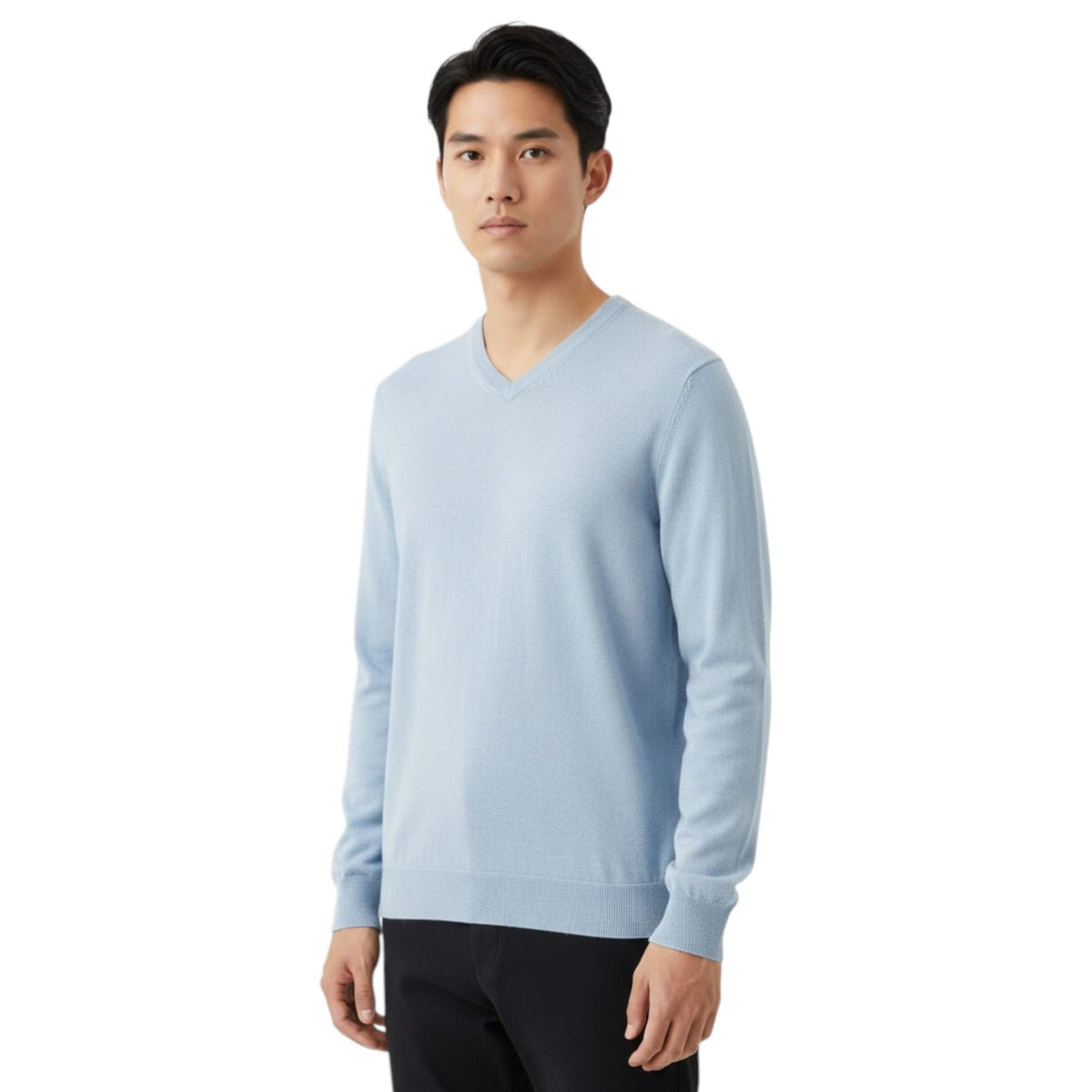 Men's Plain Solid Top,Light Blue