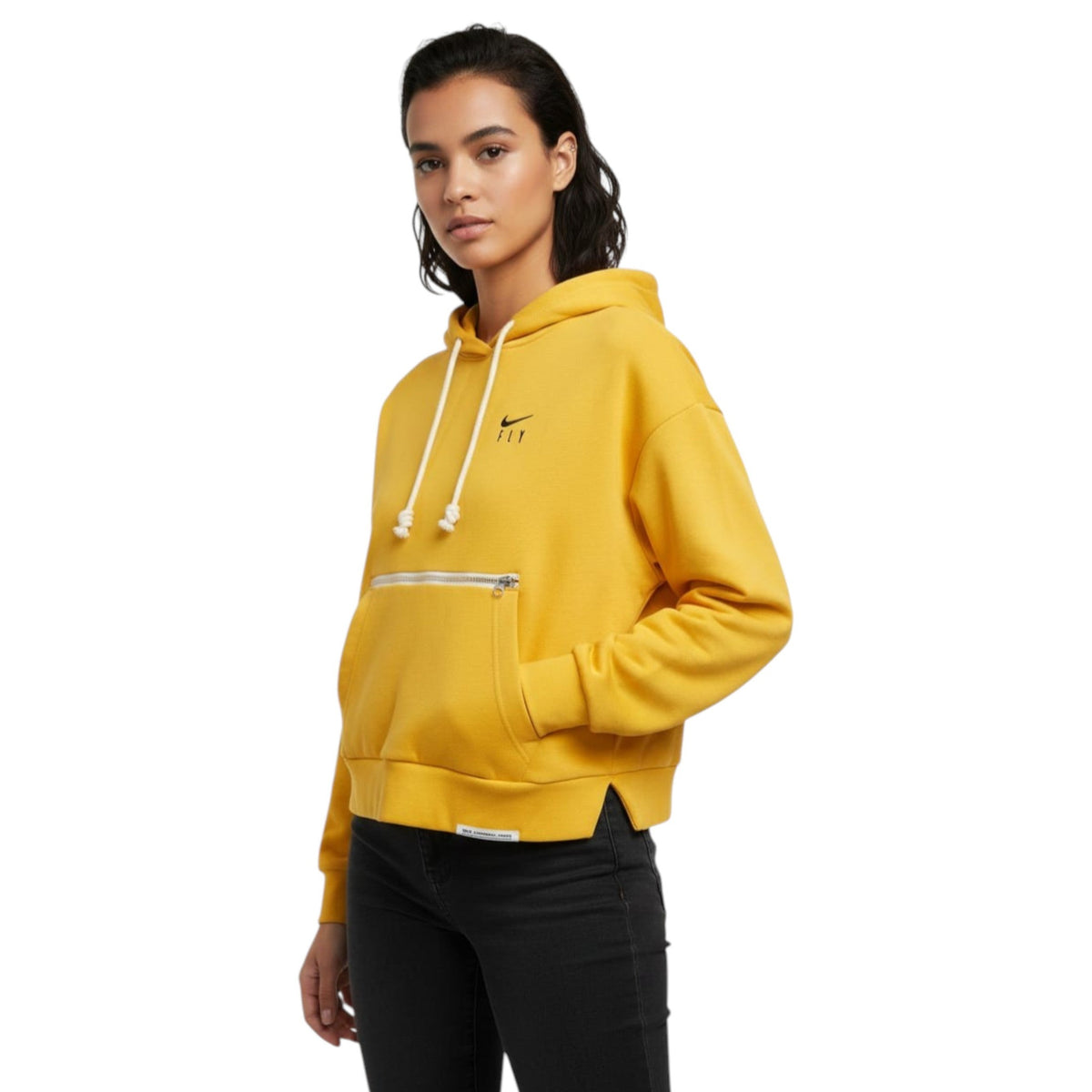 Women's Plain Solid Hoodie,Yellow