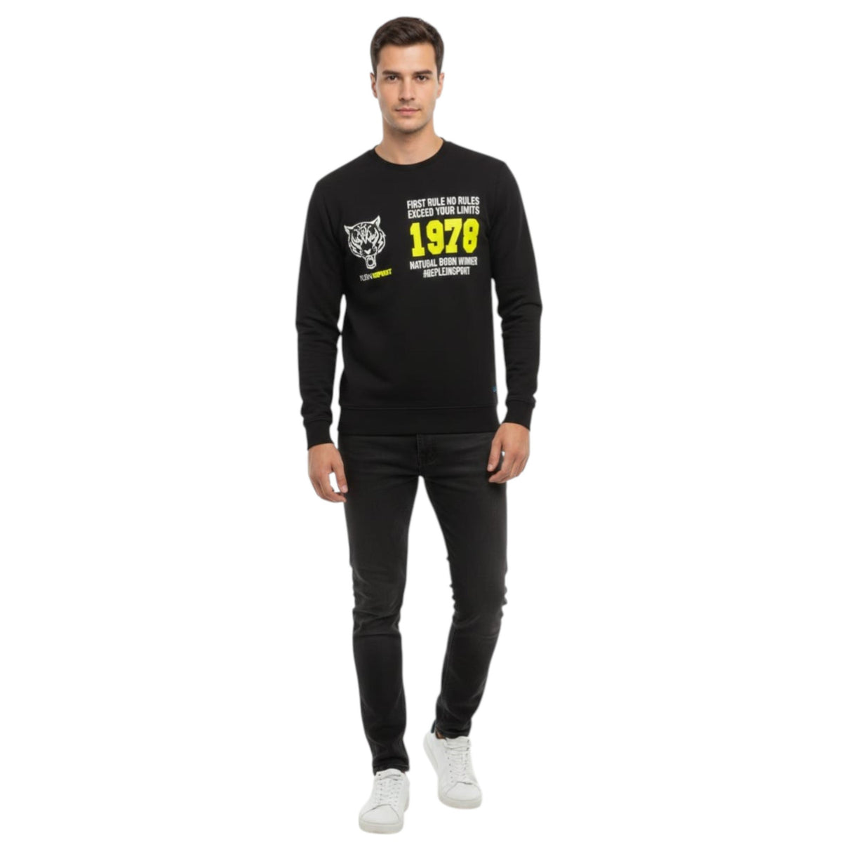 Men's Printed Sweaters,Black