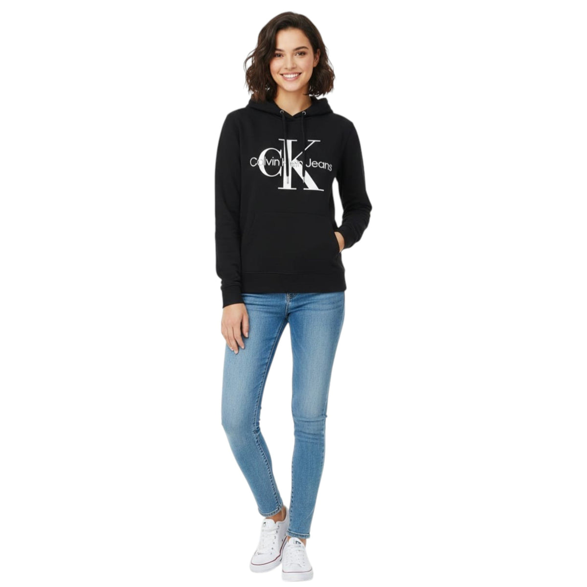 Women's Brand logo Printed Hoodie,Black