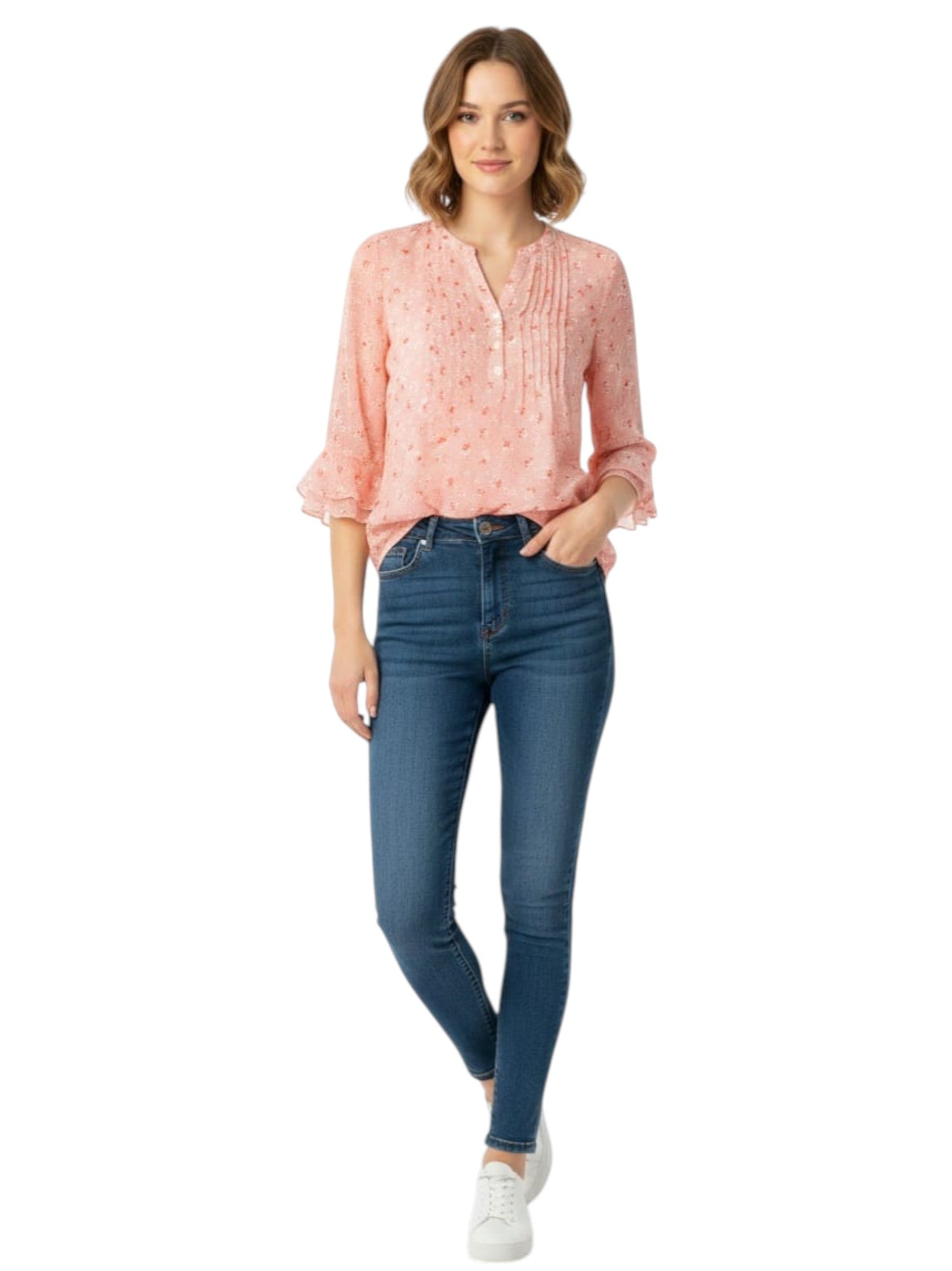 Women's Floral Printed Top,Pink