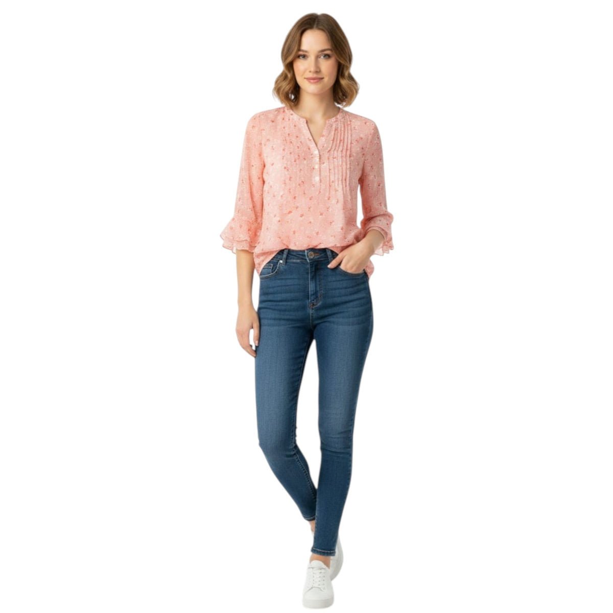 Women's Floral Printed Top,Pink