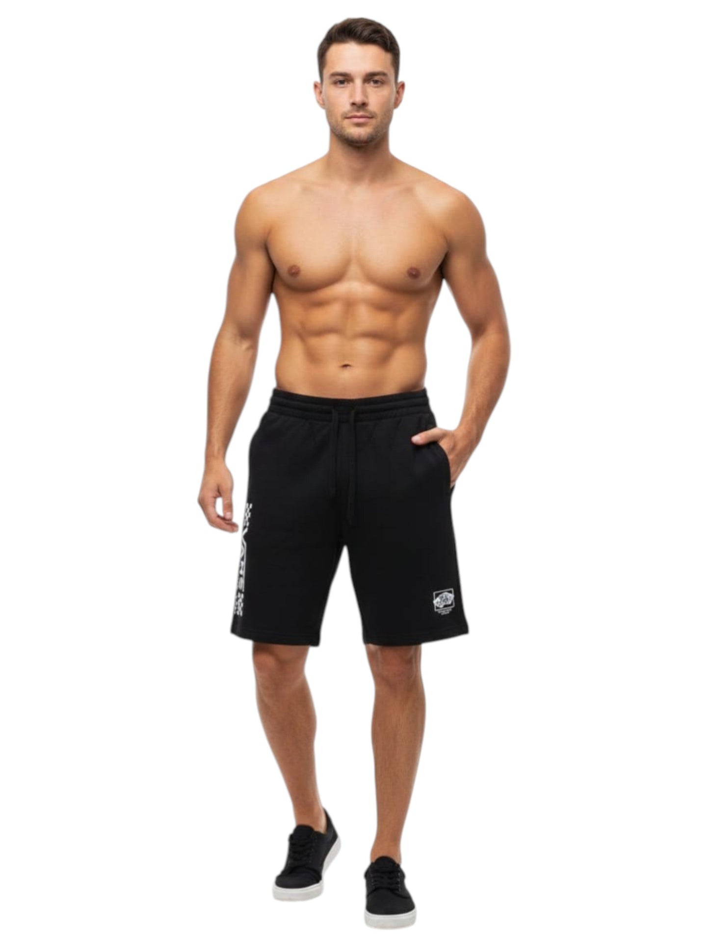 Men's Brand Logo Printed Short,Black