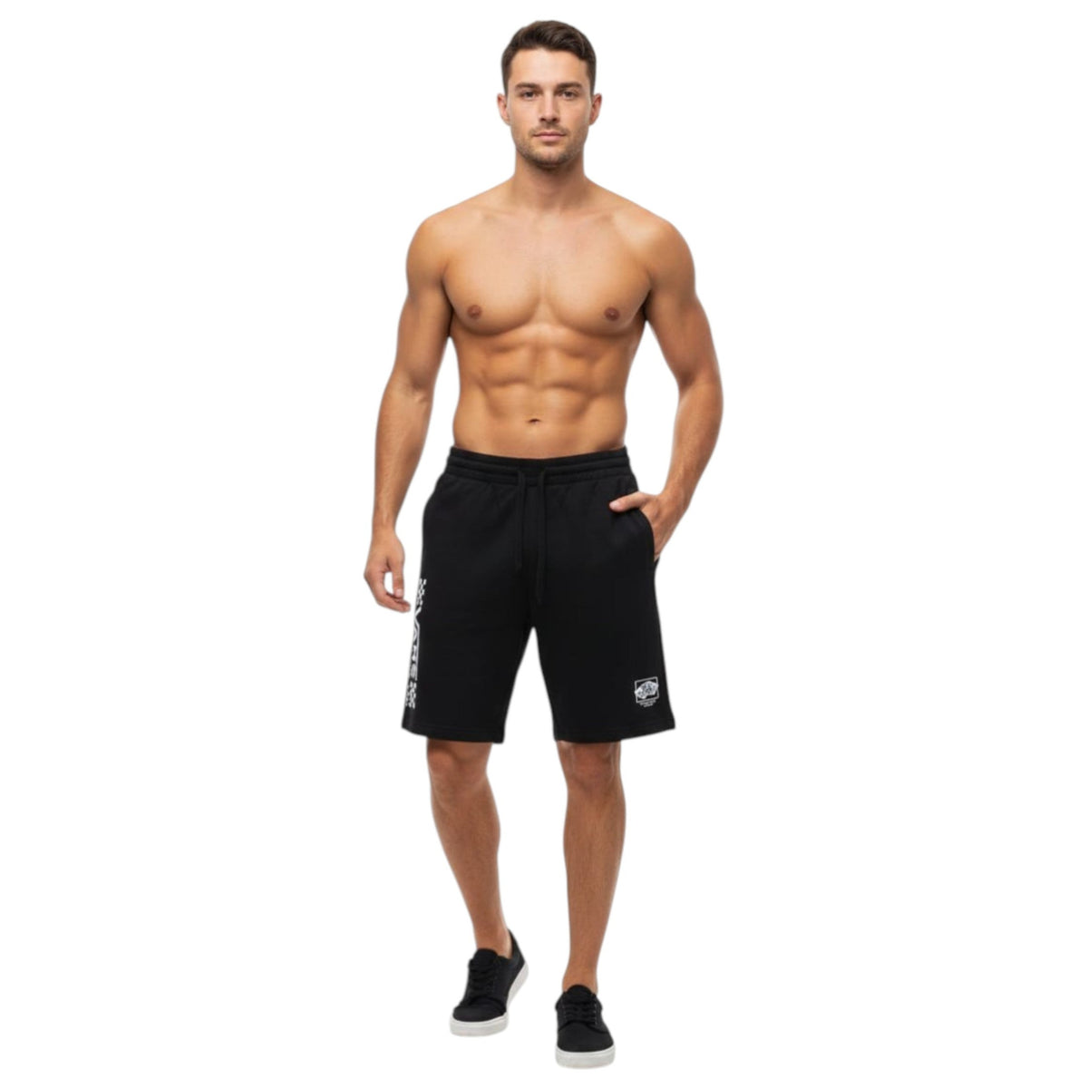 Men's Brand Logo Printed Short,Black