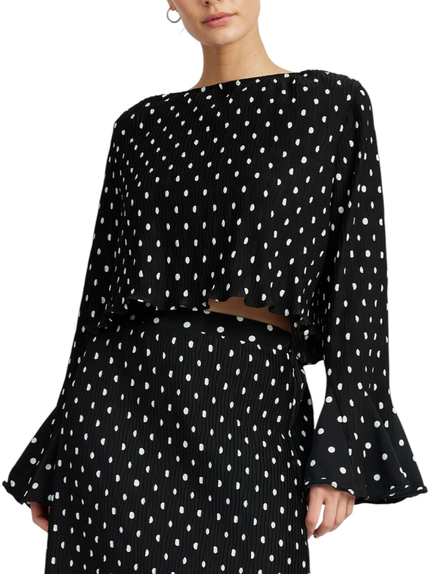 Women's Printed Top Open Back,Black/White