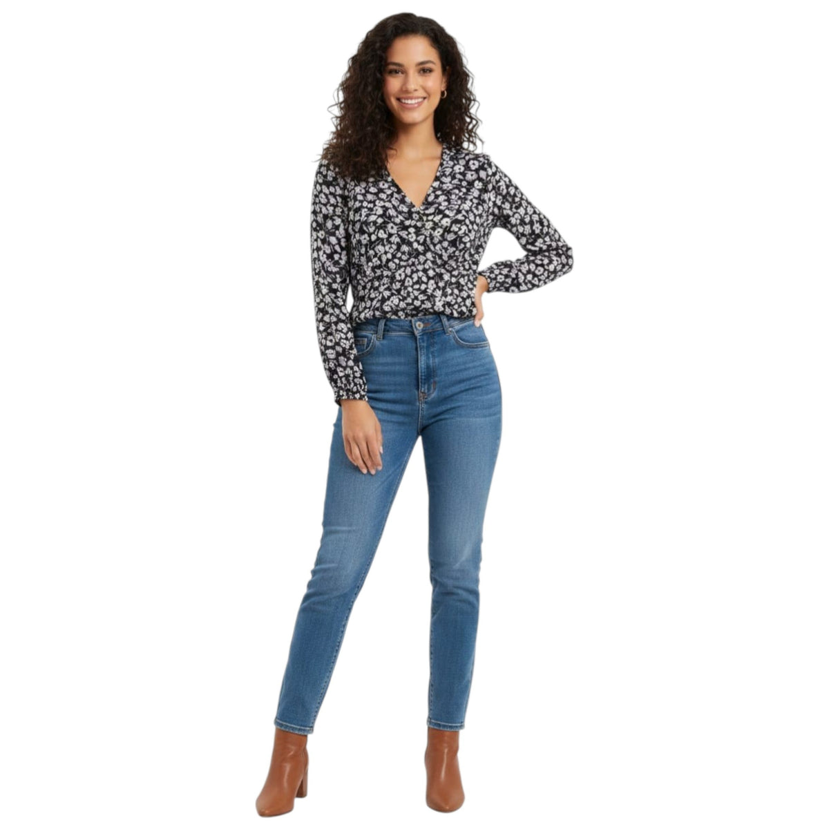 Women's Floral Printed Top,Multi