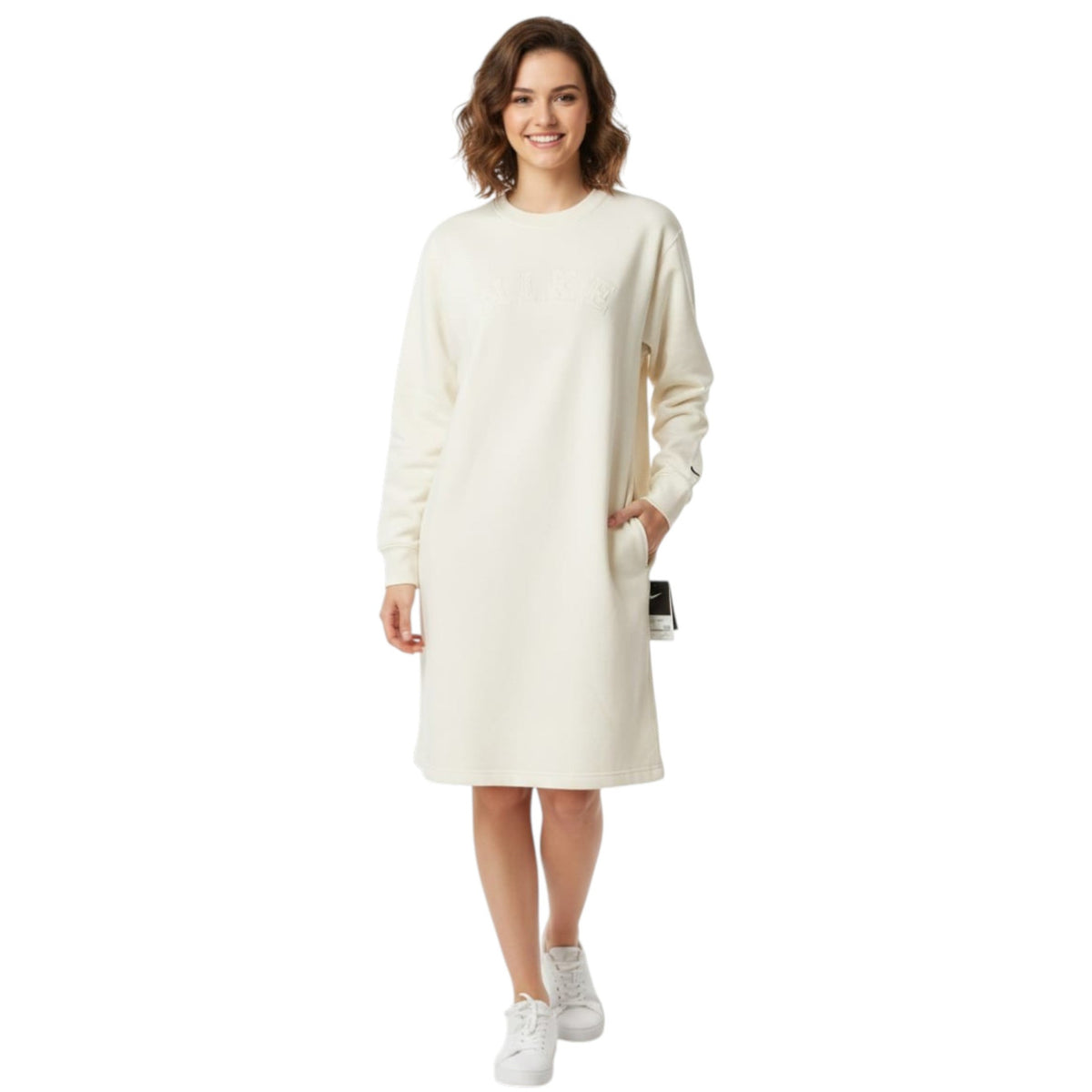Women's Brand Logo Printed Dress,Off White
