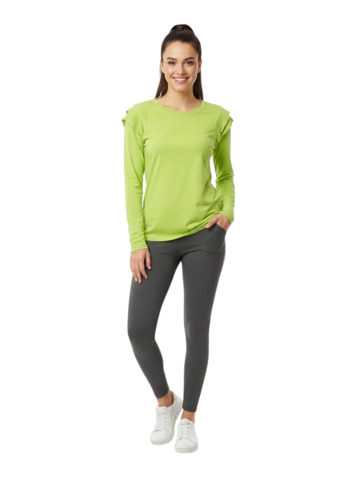 Women's Plain Solid Top,Light Green