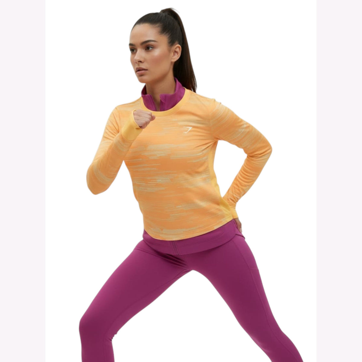 Women's Striped Sport Top,Orange