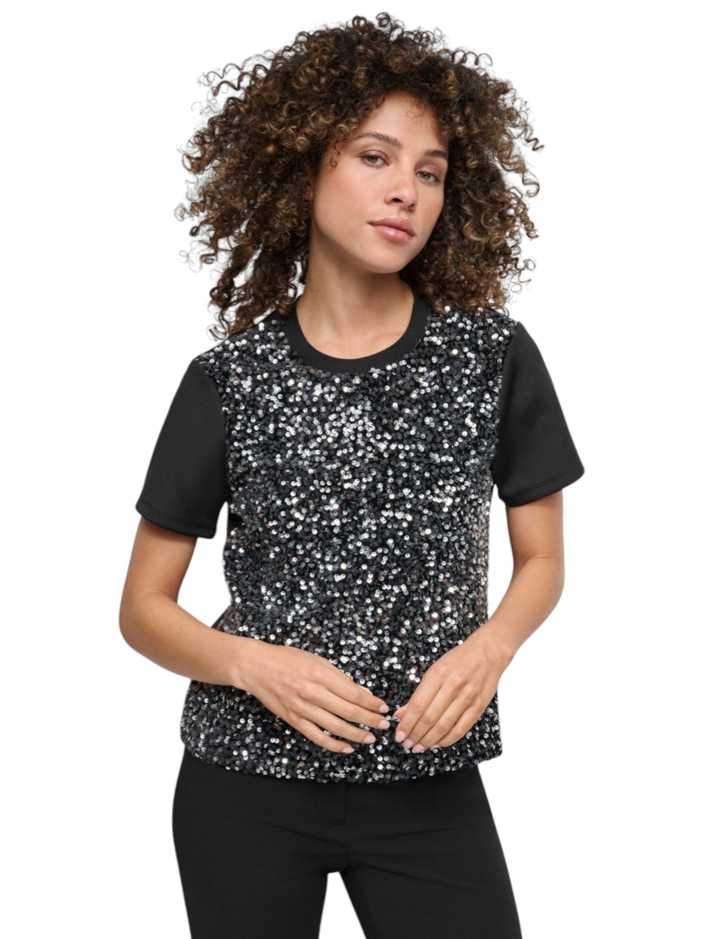 Women's Sequined Top,Black