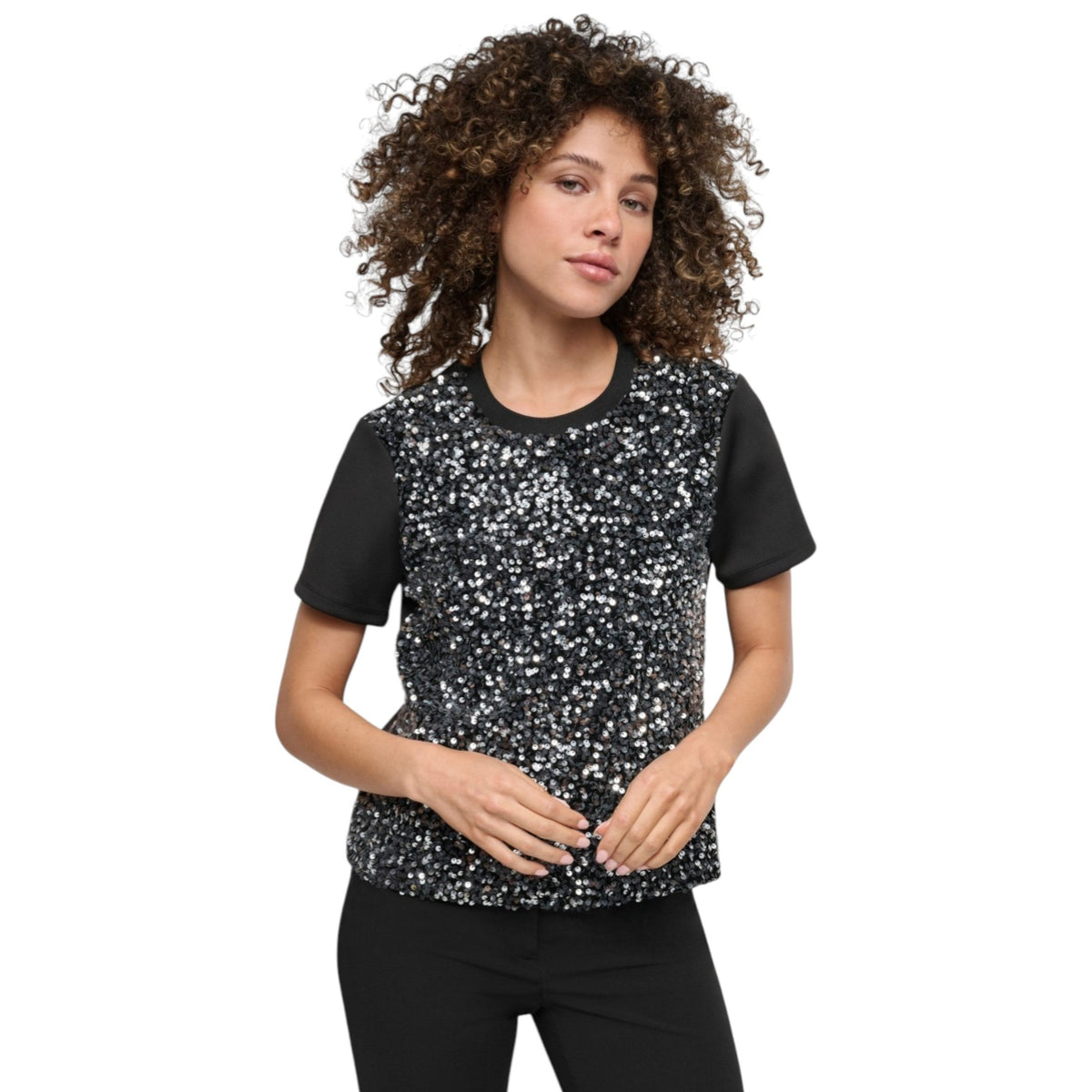 Women's Sequined Top,Black
