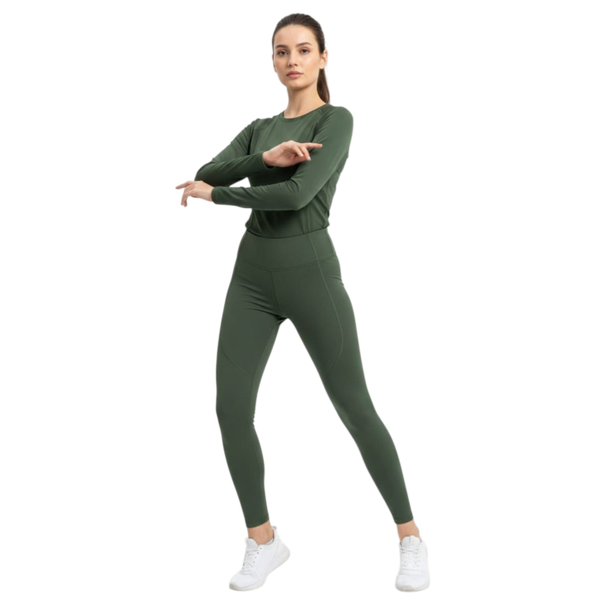 Women's Plain Legging,Olive