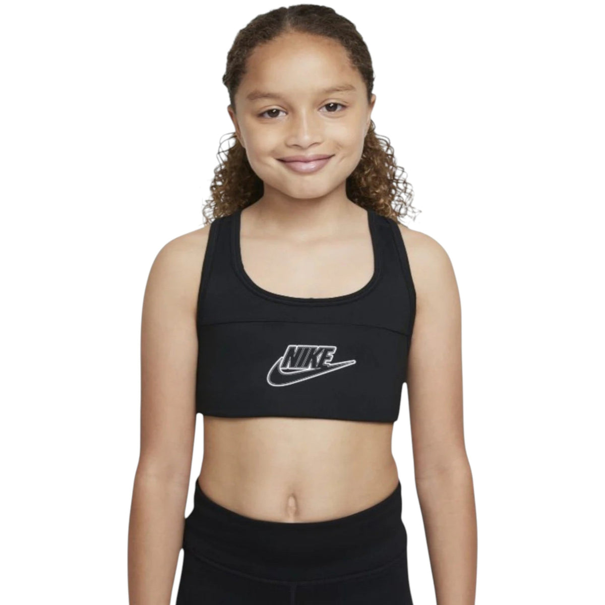 Kids Girl's Logo Printed Sport Crop Top,Black