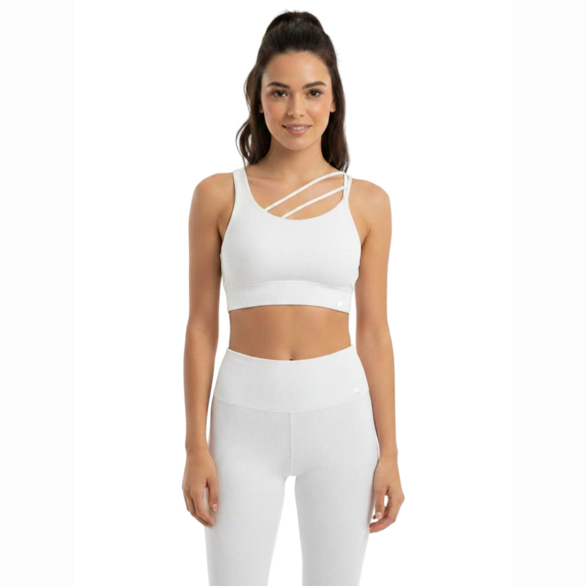 Women's Ribbed Sport Bra,White