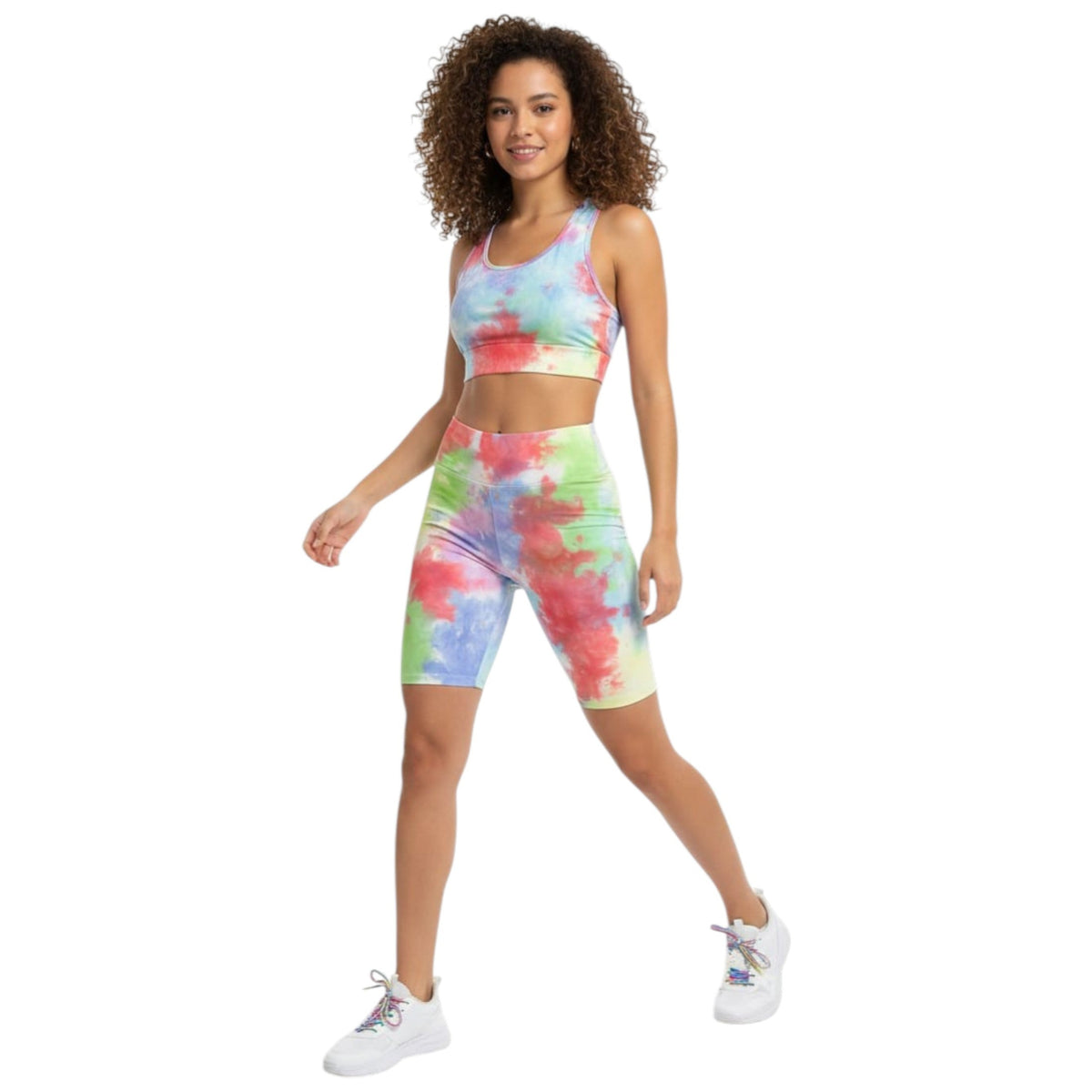 Women's Colorblocked Printed Sport Short,Multi