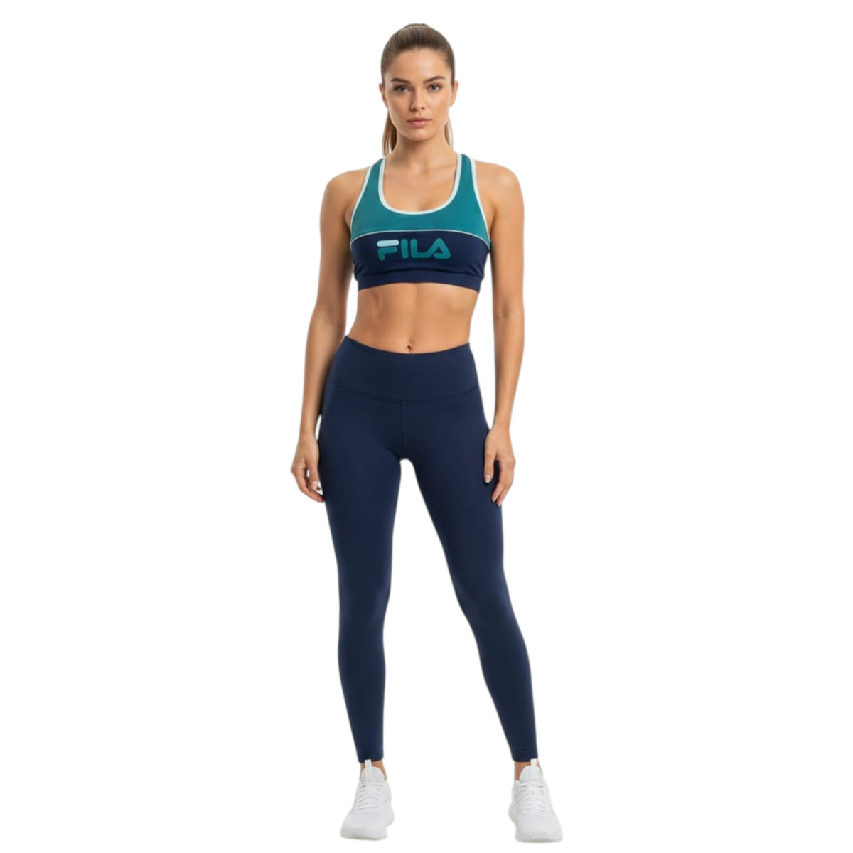 Women's Colorblocked Sport Bra,Dark Turquoise